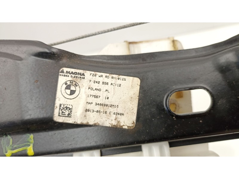 Recambio de elevalunas trasero derecho para bmw 1 (f20) 118 d referencia OEM IAM 7242556  