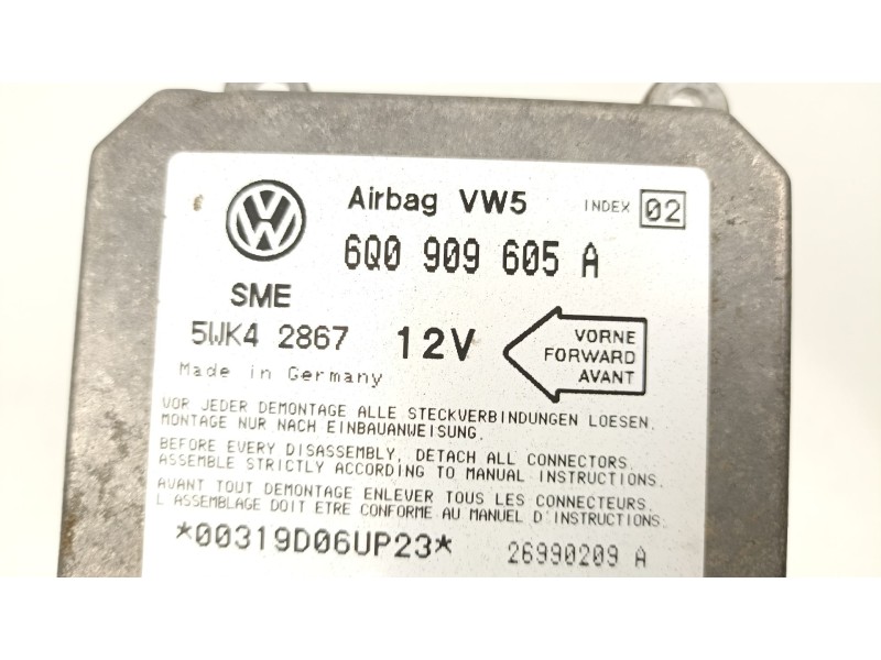 Recambio de centralita airbag para volkswagen golf iv (1j1) 1.9 tdi referencia OEM IAM 6Q0909605A 5WK42867 