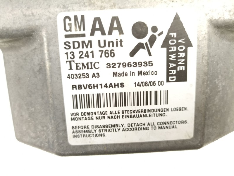 Recambio de centralita airbag para opel zafira / zafira family b (a05) 1.9 cdti (m75) referencia OEM IAM 13241766  