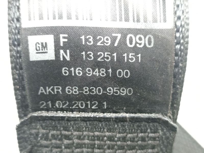 Recambio de cinturon seguridad delantero izquierdo para chevrolet orlando (j309) 2.0 d referencia OEM IAM 13297090  