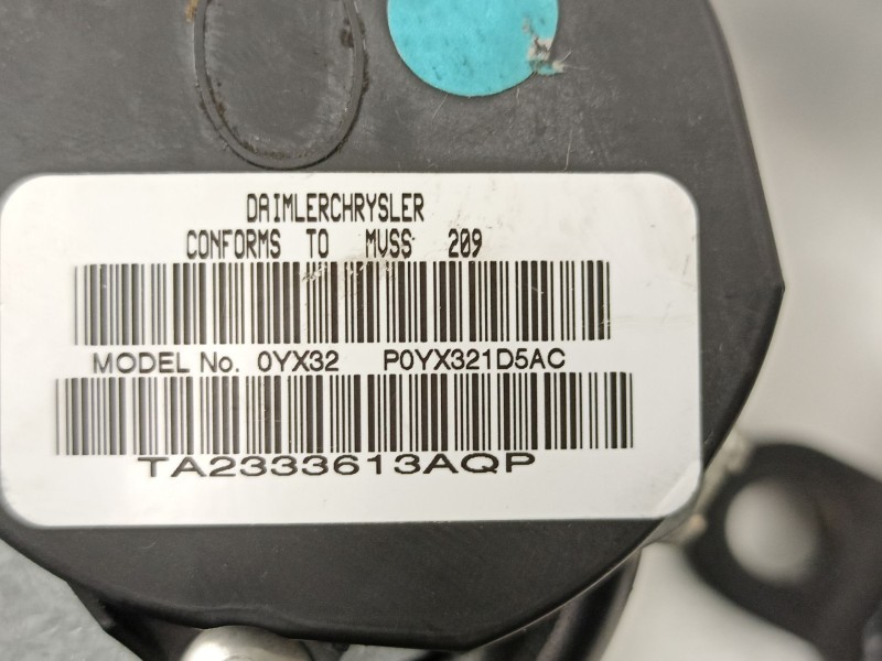 Recambio de cinturon seguridad delantero derecho para chrysler sebring (js) 2.0 vvt referencia OEM IAM YX321D5AC  