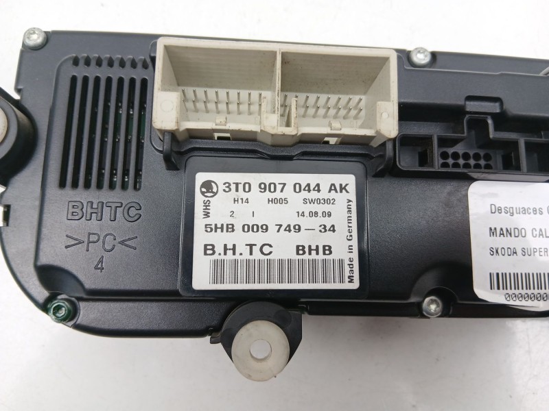 Recambio de mandos calefaccion aire para skoda yeti (5l) 2.0 tdi 4x4 referencia OEM IAM 3T0907044AK 5HB00974934 