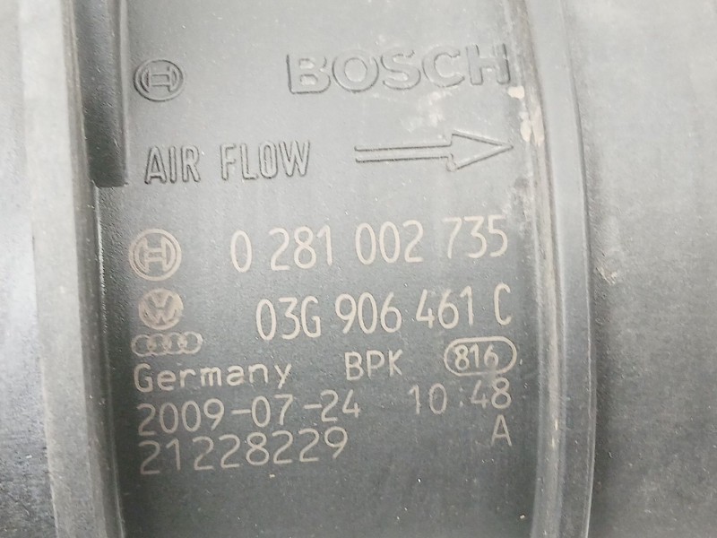 Recambio de caudalimetro para skoda yeti (5l) 2.0 tdi 4x4 referencia OEM IAM 03G906461C 0281002735 