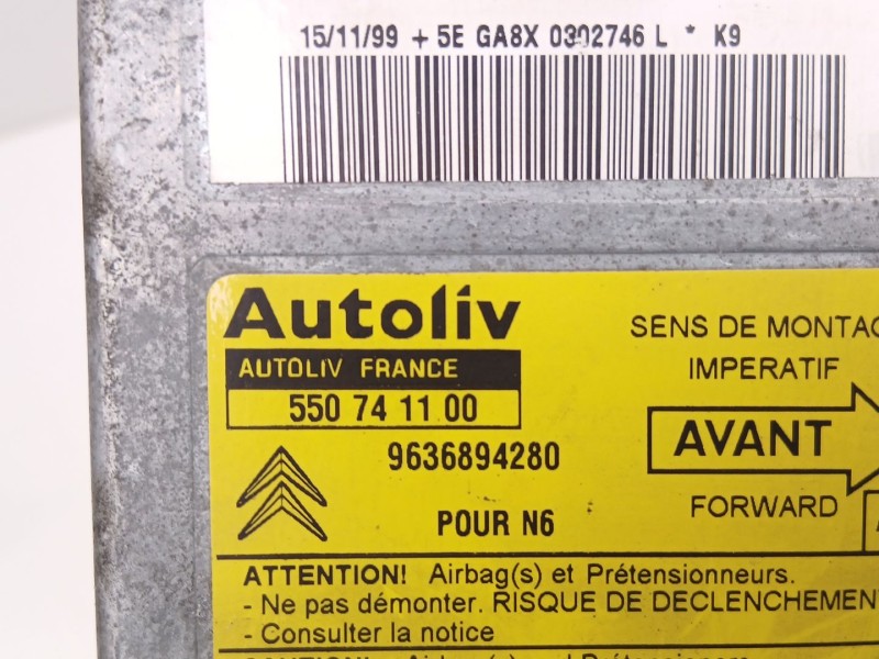 Recambio de centralita airbag para citroën xsara (n1) 1.9 td referencia OEM IAM 9636894280 550741100 
