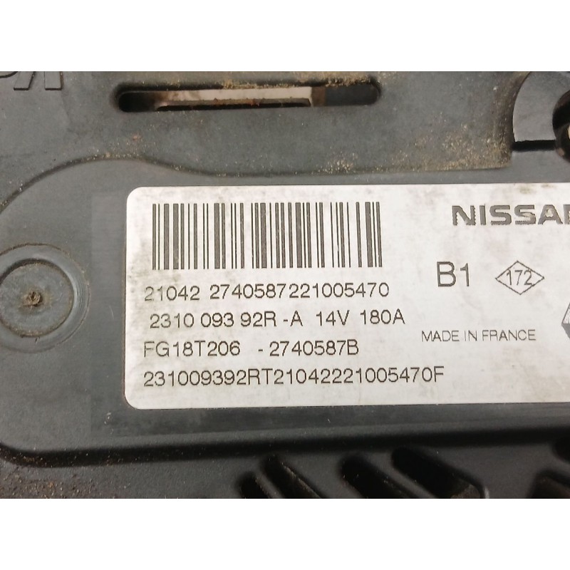 Recambio de alternador para renault express furgoneta/monovolumen 1.5 blue dci 75 (f6aa) referencia OEM IAM 231009392R  