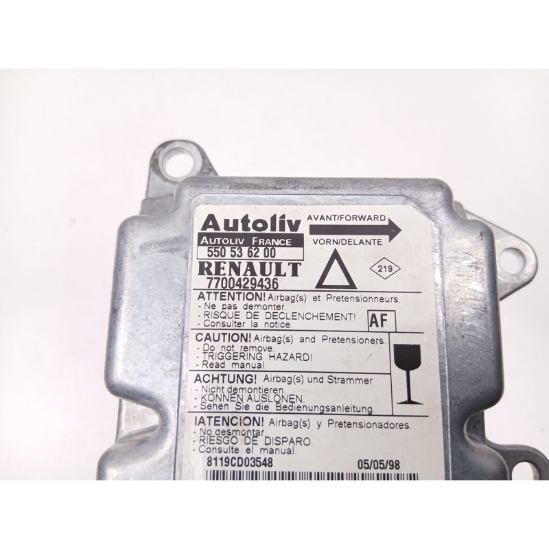 Recambio de centralita airbag para renault laguna i (b56_, 556_) 1.9 dti (b56j) referencia OEM IAM 7700429436 550536200 
