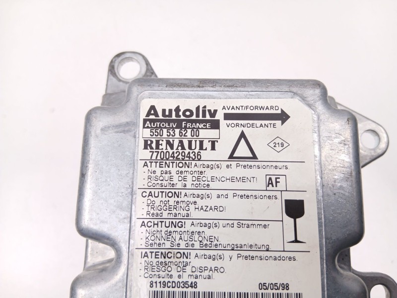 Recambio de centralita airbag para renault laguna i (b56_, 556_) 1.9 dti (b56j) referencia OEM IAM 7700429436 550536200 
