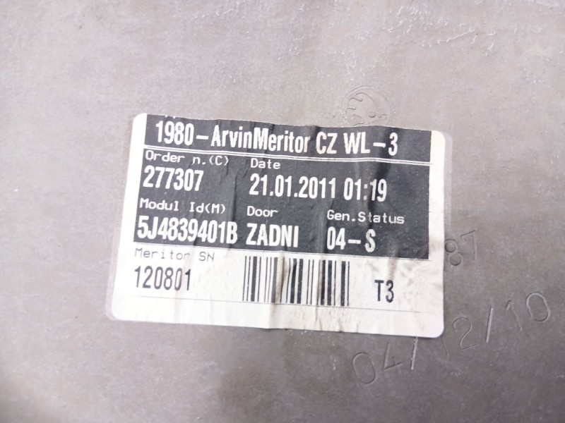 Recambio de elevalunas trasero izquierdo para skoda fabia ii (542) 1.6 tdi referencia OEM IAM 5J4839401B  