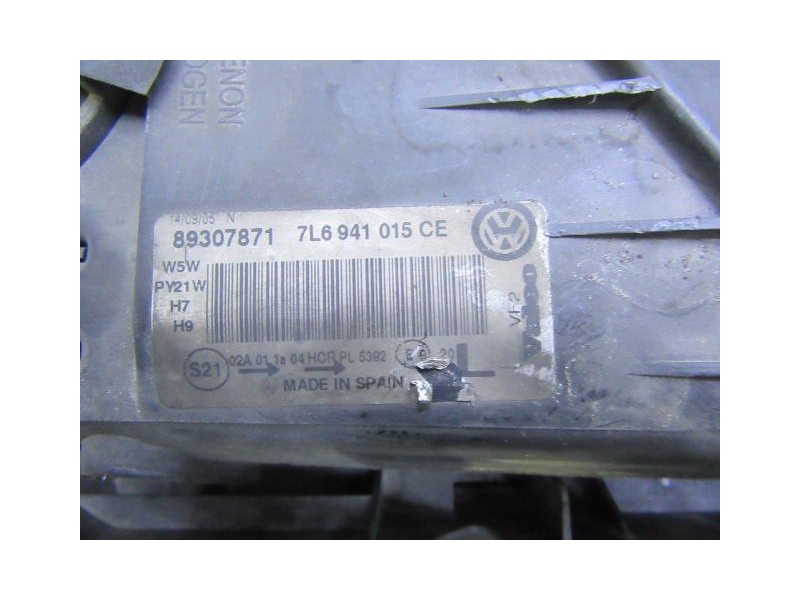 Recambio de faro izq. : volkswagen touareg : 2.5 tdi [2005] para volkswagen touareg 2.5 tdi referencia OEM IAM 89307871  