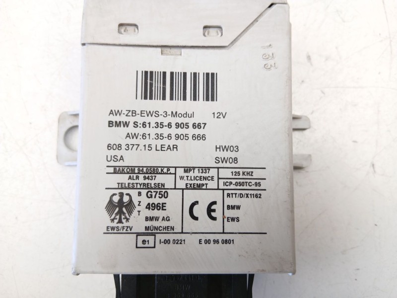 Recambio de centralita inmovilizador para bmw 3 (e46) 320 d referencia OEM IAM 61356905667  61356905666