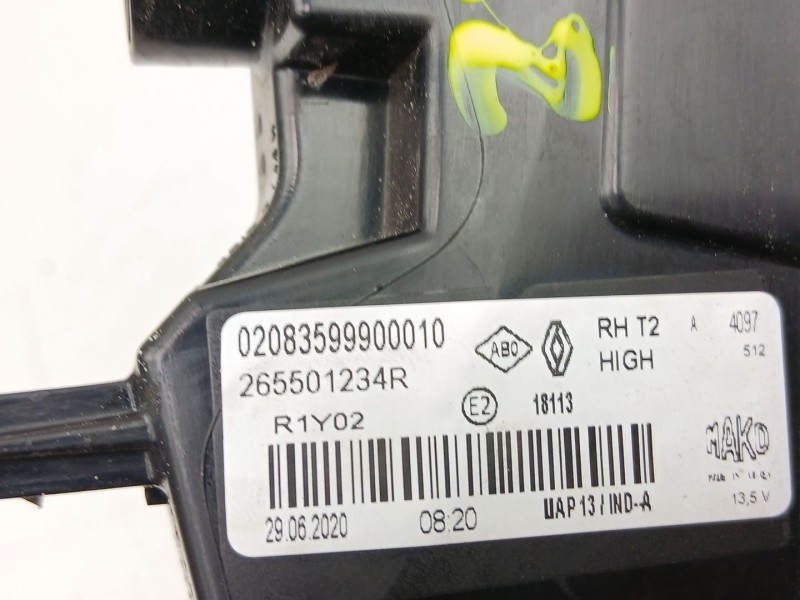 Recambio de piloto porton derecho para renault captur ii (hf_) tce 130 (hfmf) referencia OEM IAM 265501234R  