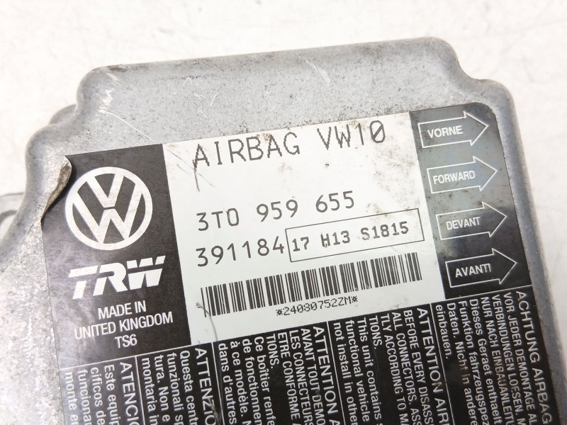 Recambio de centralita airbag para skoda superb ii (3t4) 1.9 tdi referencia OEM IAM 3T0959655  