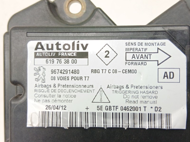 Recambio de centralita airbag para peugeot 308 i (4a_, 4c_) 1.6 hdi referencia OEM IAM 9674291480 619763800 