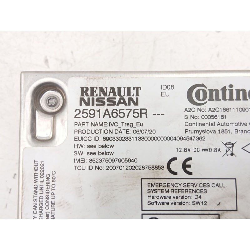 Recambio de radio cd/mp3 para renault captur ii (hf_) tce 130 (hfmf) referencia OEM IAM 280346419R 2591A6575R 283C34671R