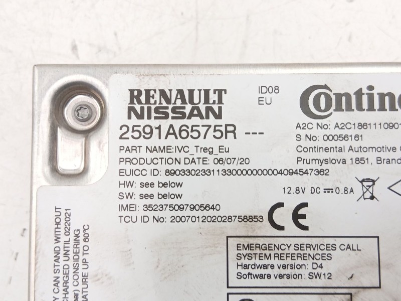 Recambio de radio cd/mp3 para renault captur ii (hf_) tce 130 (hfmf) referencia OEM IAM 280346419R 2591A6575R 283C34671R