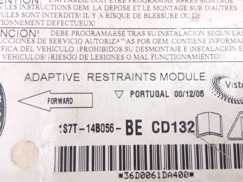 Recambio de centralita airbag para ford mondeo 2.0 g /cjba referencia OEM IAM 1S7T14B056BE  