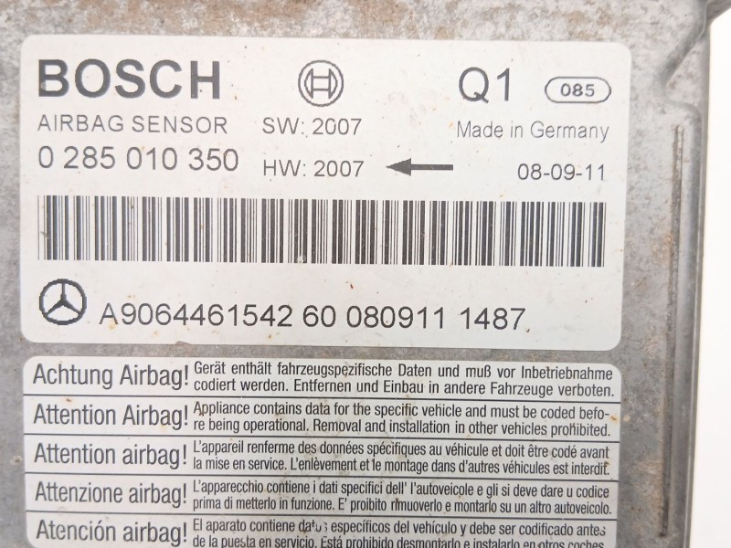 Recambio de centralita airbag para mercedes-benz vito 2.1 td /646982 referencia OEM IAM A9064461542 0285010350 