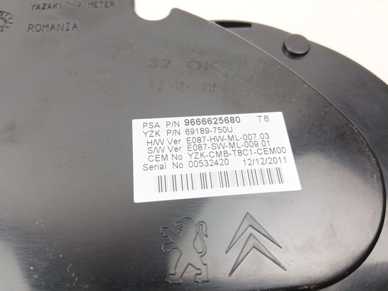 Recambio de cuadro instrumentos para peugeot 5008 (0u_, 0e_) 1.6 hdi referencia OEM IAM 9666625680  
