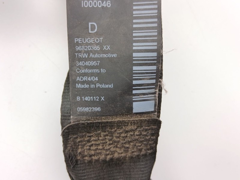 Recambio de cinturon seguridad delantero derecho para peugeot 5008 (0u_, 0e_) 1.6 hdi referencia OEM IAM 96820365XX  