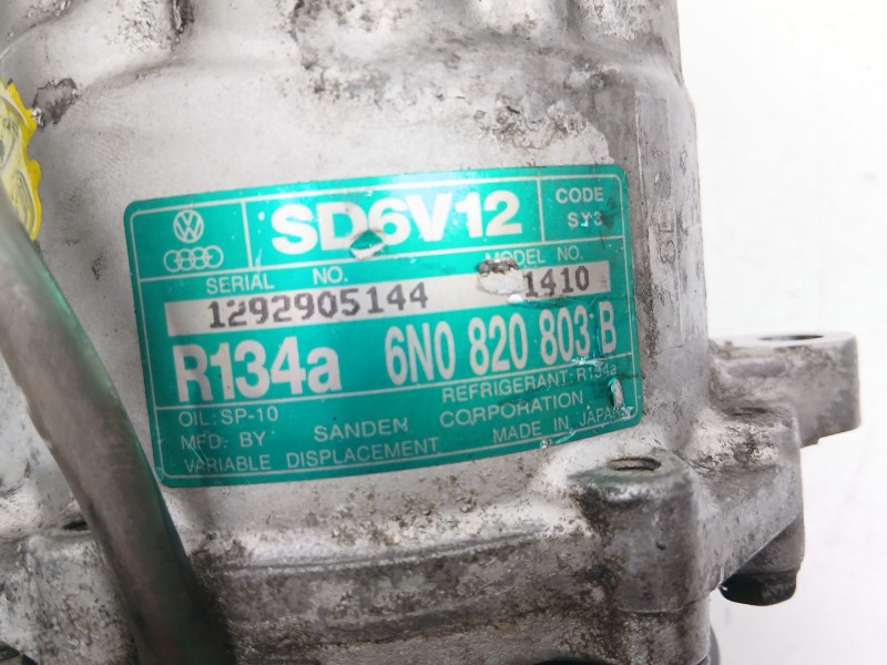Recambio de compresor aire acondicionado para volkswagen polo (6n2) 1.4 tdi referencia OEM IAM 6N0820803B SD6V121410 