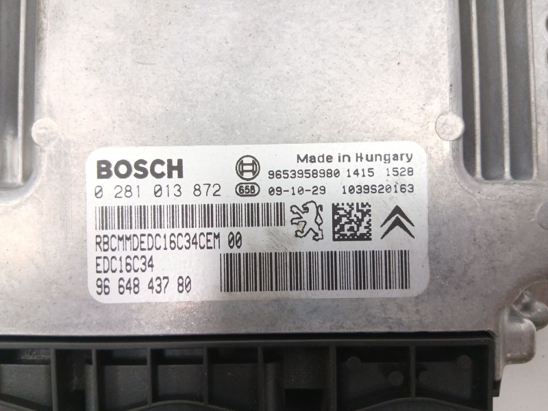 Recambio de centralita para citroën berlingo multispace (b9) 1.6 hdi 90 referencia OEM IAM 9664843780 0281013878 