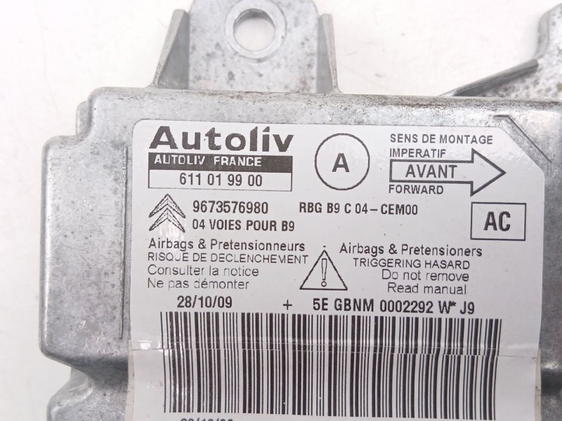 Recambio de centralita airbag para citroën berlingo multispace (b9) 1.6 hdi 90 referencia OEM IAM 9673576980  