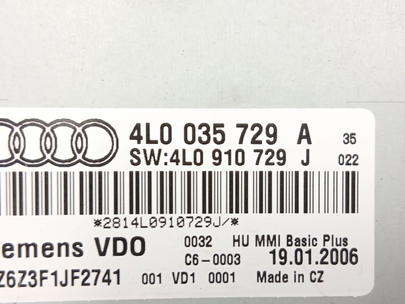 Recambio de radio cd/mp3 para audi q7 (4lb) 3.0 tdi quattro referencia OEM IAM 4L0910729J 4F0919603 4L0035729A