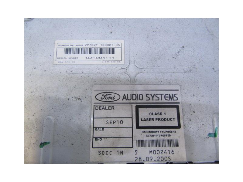 Recambio de equipo musica radio cd : ford focus : 2.0 tdci [2007] para ford focus 2.0 tdci referencia OEM IAM 4M5T-18C815-BJ  
