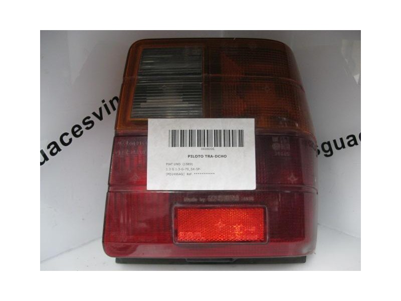 Recambio de piloto trasero dch. : fiat uno : 1.3 g 1.3-g-70_sx-5p- (65,28cv) [1989] para fiat uno 1.3 g 1.3-g-70_sx-5p- referenc