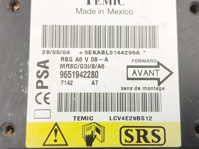 Recambio de centralita airbag para citroën c2 (jm_) 1.4 hdi referencia OEM IAM 9651942280  