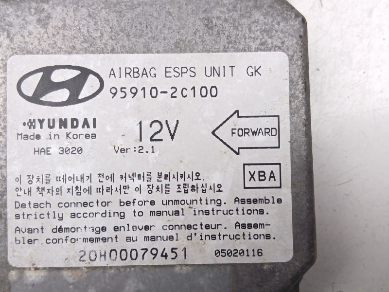 Recambio de centralita airbag para hyundai coupe ii (gk) 1.6 16v referencia OEM IAM 95910-2C100  