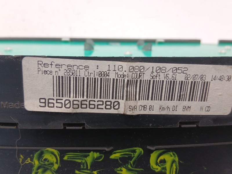 Recambio de cuadro instrumentos para peugeot 406 (8b) 2.0 hdi 110 referencia OEM IAM 9650666280  