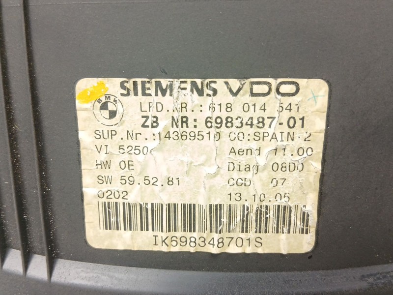 Recambio de cuadro instrumentos para bmw 3 (e90) 320 d referencia OEM IAM 6983487 A2C53113047 