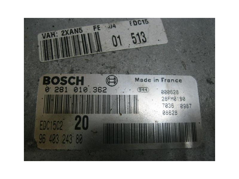 Recambio de centralita : peugeot 306 : 2.0 hdi rhy 5p [2000] para peugeot 306 2.0 hdi rhy   5p referencia OEM IAM 0281010362  