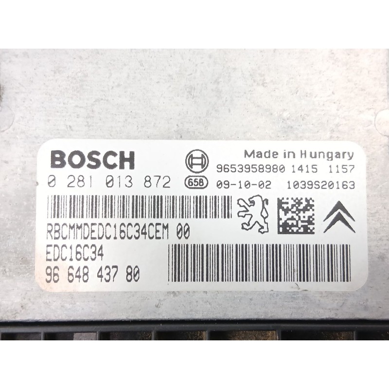 Recambio de centralita para citroën berlingo multispace (b9) 1.6 hdi 110 referencia OEM IAM 9664843780 0281013872 9653958980