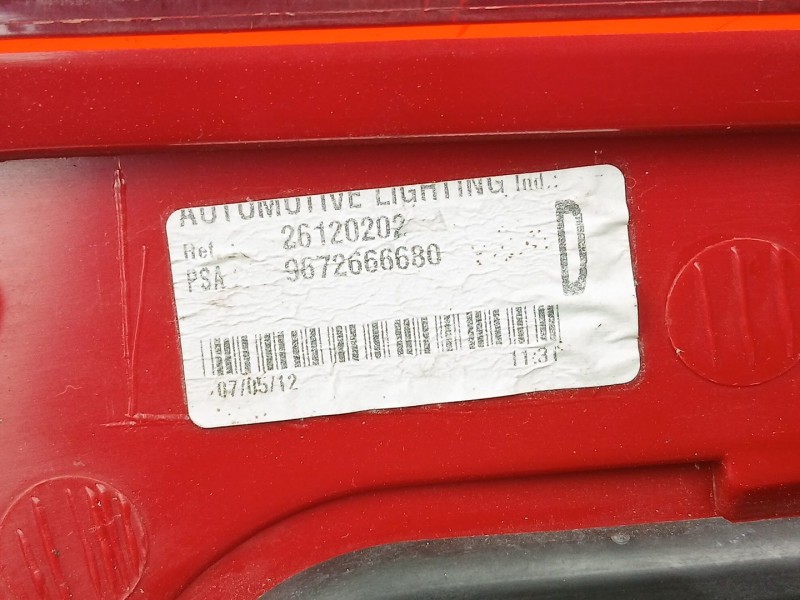 Recambio de piloto trasero derecho para peugeot 5008 (0u_, 0e_) 2.0 hdi referencia OEM IAM 9672666680 26120202 