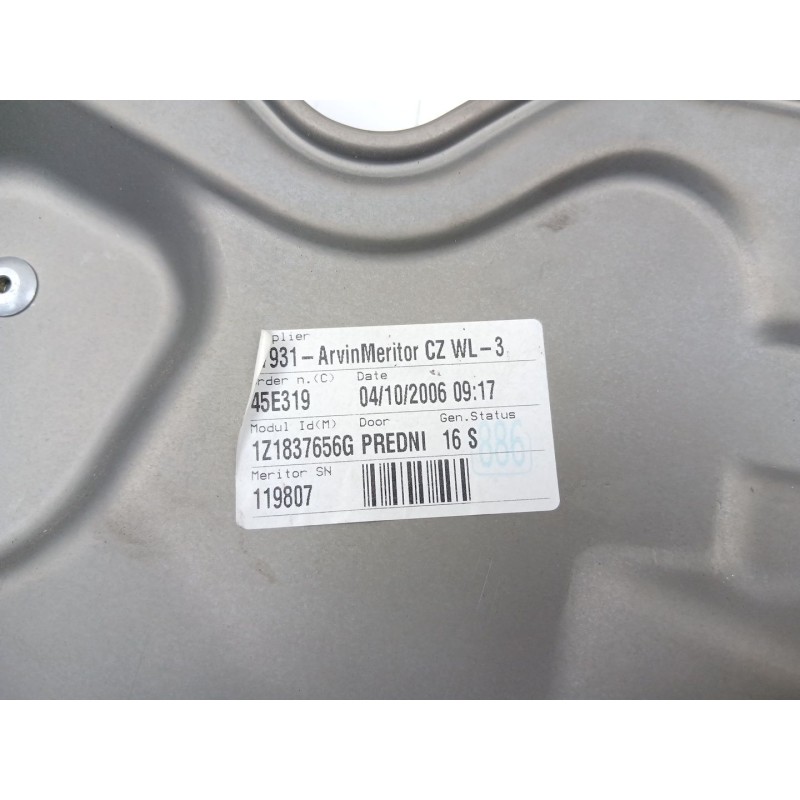 Recambio de elevalunas delantero derecho para skoda octavia ii combi (1z5) 1.9 tdi referencia OEM IAM 1Z1837656G  1K0959792J
