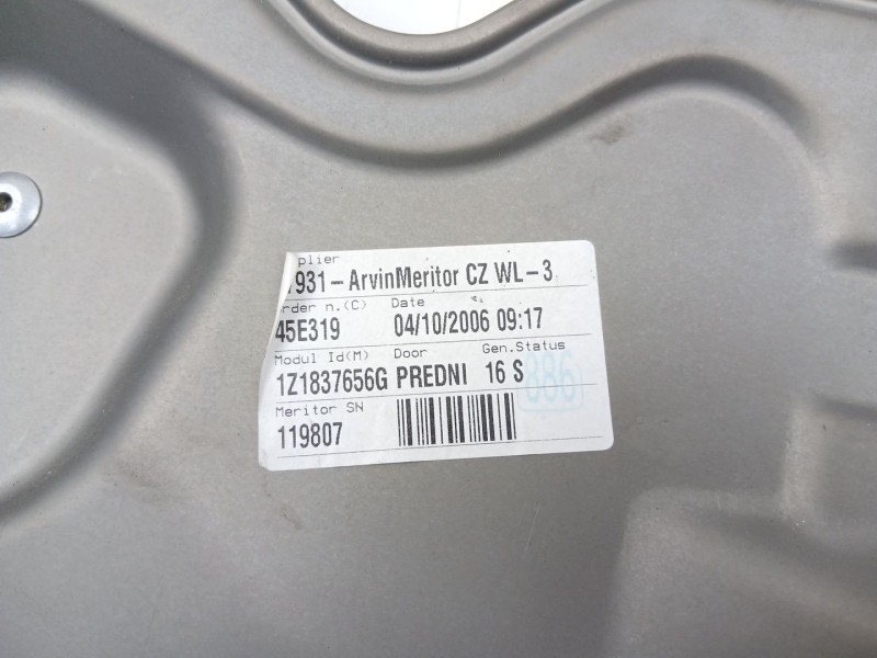 Recambio de elevalunas delantero derecho para skoda octavia ii combi (1z5) 1.9 tdi referencia OEM IAM 1Z1837656G  1K0959792J