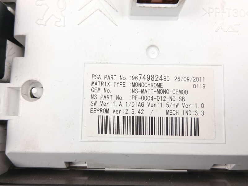 Recambio de cuadro instrumentos para peugeot 5008 (0u_, 0e_) 2.0 hdi referencia OEM IAM 9676464480  9674982480