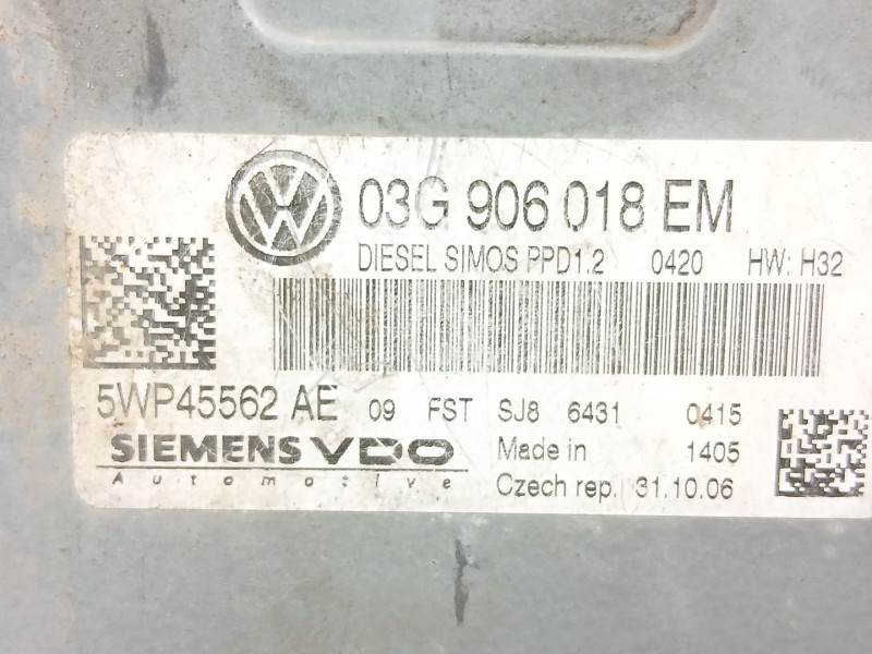 Recambio de centralita para volkswagen passat b6 variant (3c5) 2.0 tdi referencia OEM IAM 03G906018EM 5WP45562 