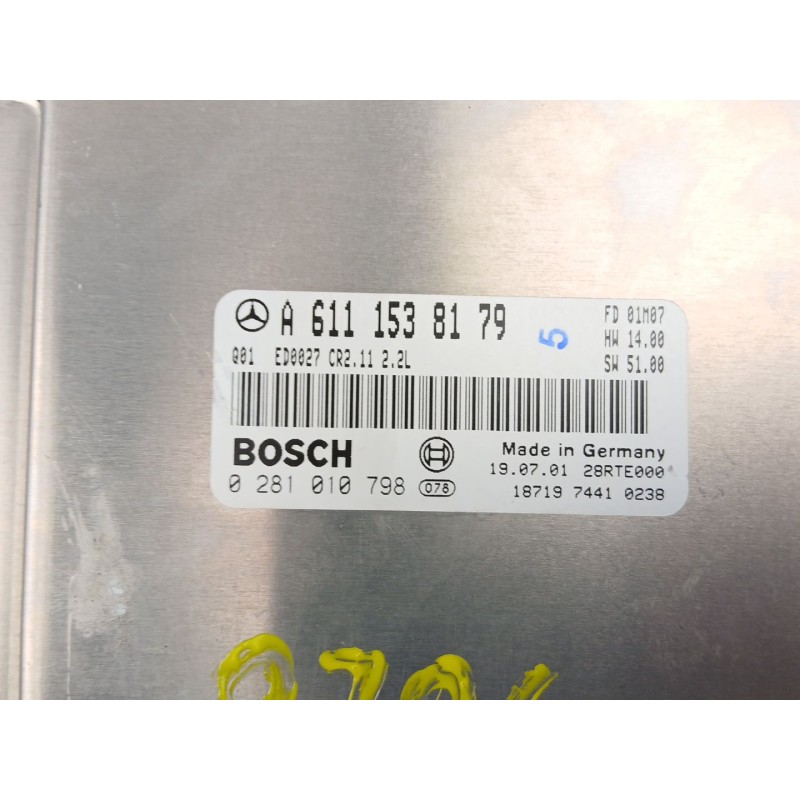 Recambio de centralita para mercedes-benz clase c (w203) c 220 cdi (203.006) referencia OEM IAM A6111538179 0281010798 