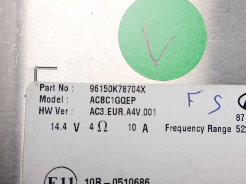 Recambio de radio cd/mp3 para hyundai i10 iii (ac3, ai3) 1.0 mpi referencia OEM IAM 96150K78704X  