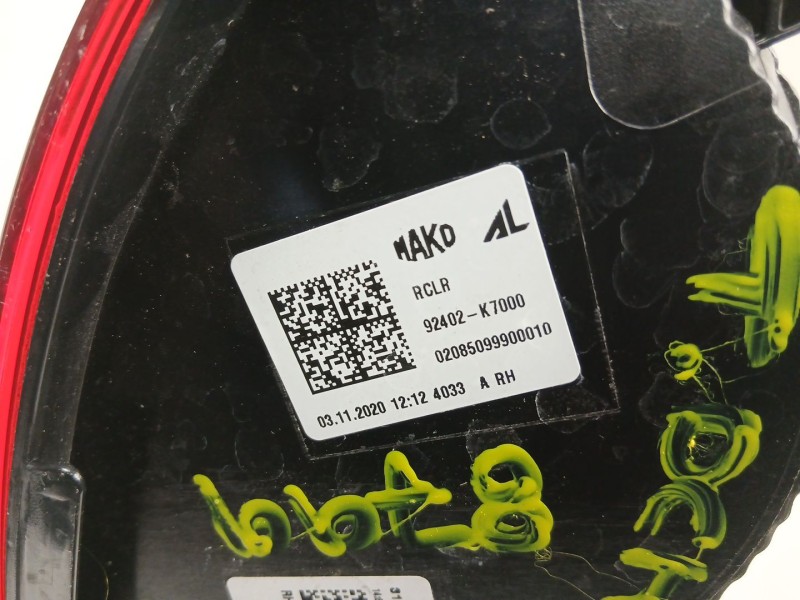 Recambio de piloto trasero derecho para hyundai i10 iii (ac3, ai3) 1.0 mpi referencia OEM IAM 92402K7000  