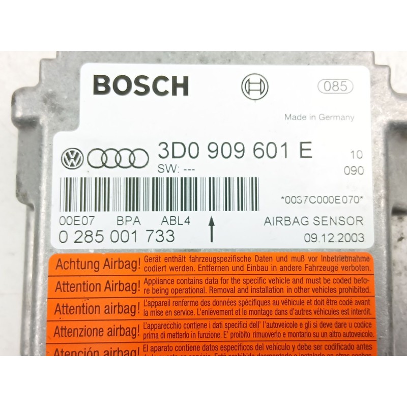 Recambio de centralita airbag para volkswagen touareg (7la, 7l6, 7l7) 2.5 r5 tdi referencia OEM IAM 3D0909601E 0285001733 