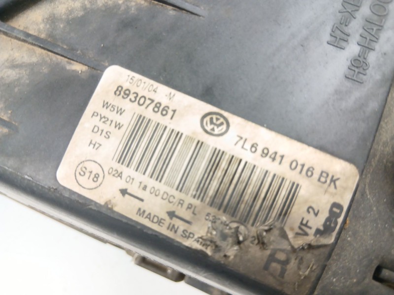 Recambio de faro derecho para volkswagen touareg (7la, 7l6, 7l7) 2.5 r5 tdi referencia OEM IAM 7L6941016BK  