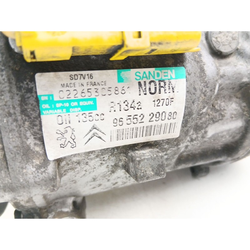 Recambio de compresor aire acondicionado para peugeot 807 (eb_) 2.0 hdi referencia OEM IAM 9655229080 SD7V161270F  Recambio de compresor aire acondicionado para peugeot 807 (eb_) 2.0 hdi referencia OEM IAM 9655229080 SD7V161270F