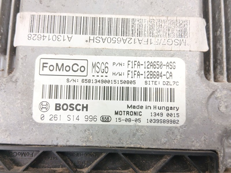 Recambio de centralita para ford focus iii 1.0 ecoboost referencia OEM IAM F1FA12A650ASG F1FA12B684CA 0261S14996