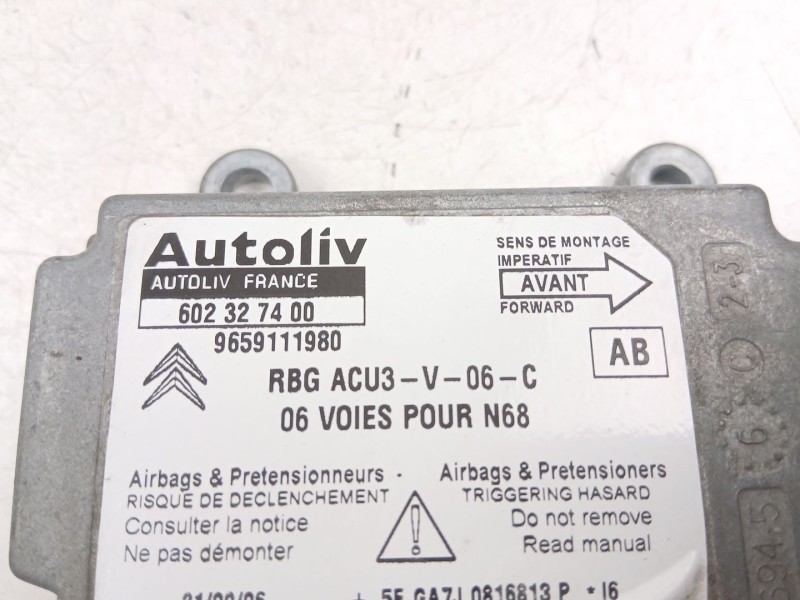 Recambio de centralita airbag para citroën xsara picasso (n68) 1.6 hdi referencia OEM IAM 9659111980  602327400