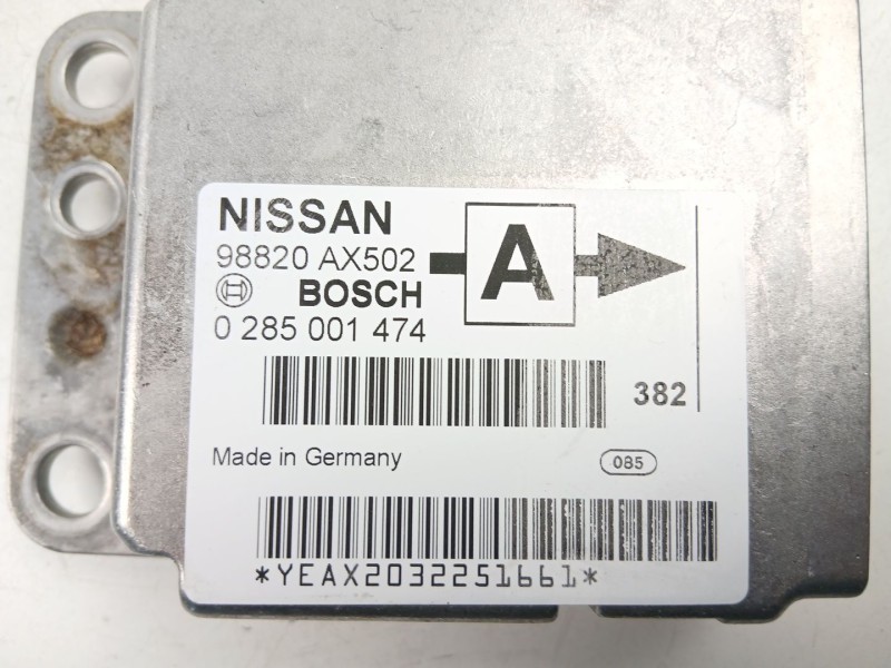 Recambio de centralita airbag para nissan micra 1.2 g referencia OEM IAM 98820AX502  0285001474