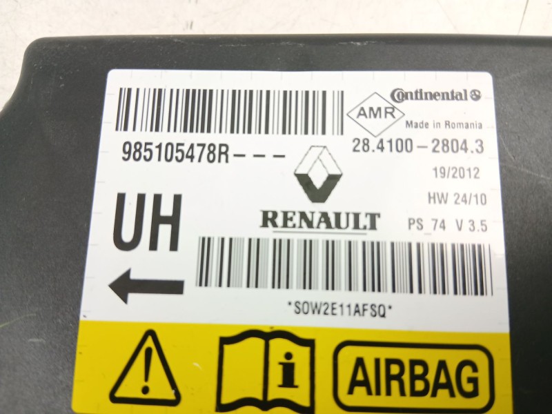 Recambio de centralita airbag para renault megane 1.5 dci k9k 837 referencia OEM IAM 985105478R  